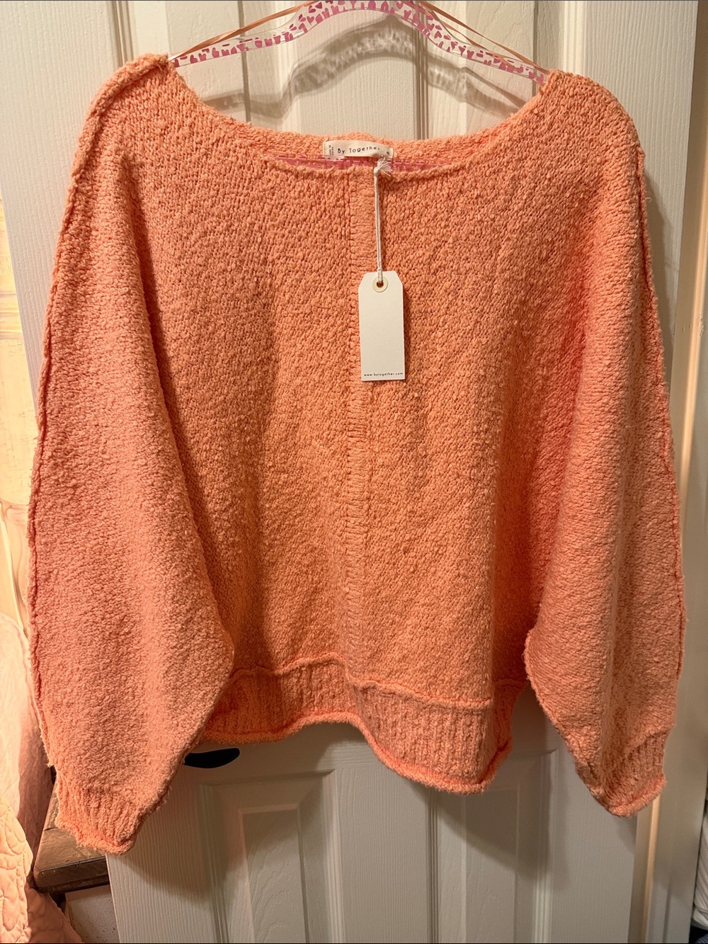 Soft Bouclé Women's Sweater - Creamsicle Orange